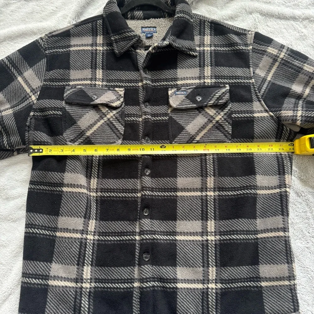 Smith’s Work Wear Black and Gray Plaid Men's Sherpa Lined Jacket Size XXL‎